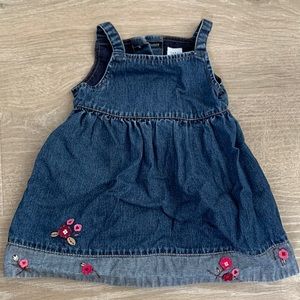Baby gap girls denim floral summer dress 12-18m